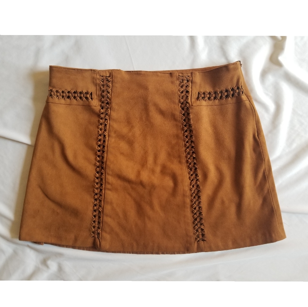 Faux suede skirt